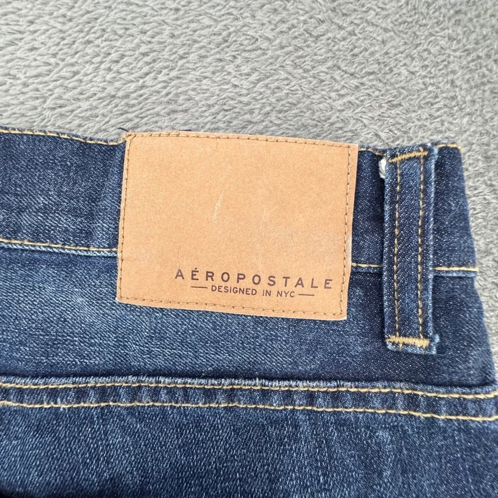Aeropostale Straight Leg Jeans Mens 38x32 Dark Wash Blue Excellent 100% Cotton